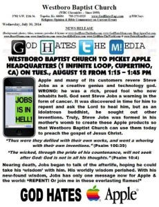 photo of Westboro Baptist Church plans hatefest outside Apple HQ image