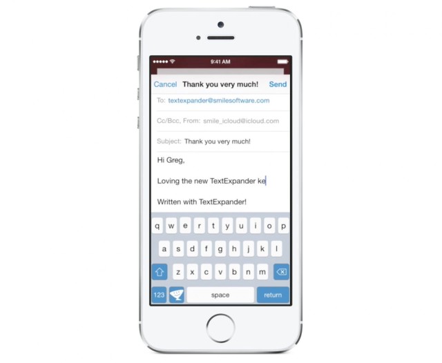 photo of Smile’s custom TextExpander keyboard for iOS 8 will save you time typing image