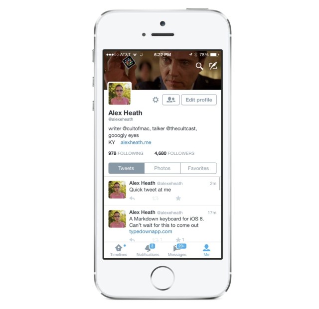 photo of Twitter for iPhone gets new profile design, interactive notifications for iOS 8 image