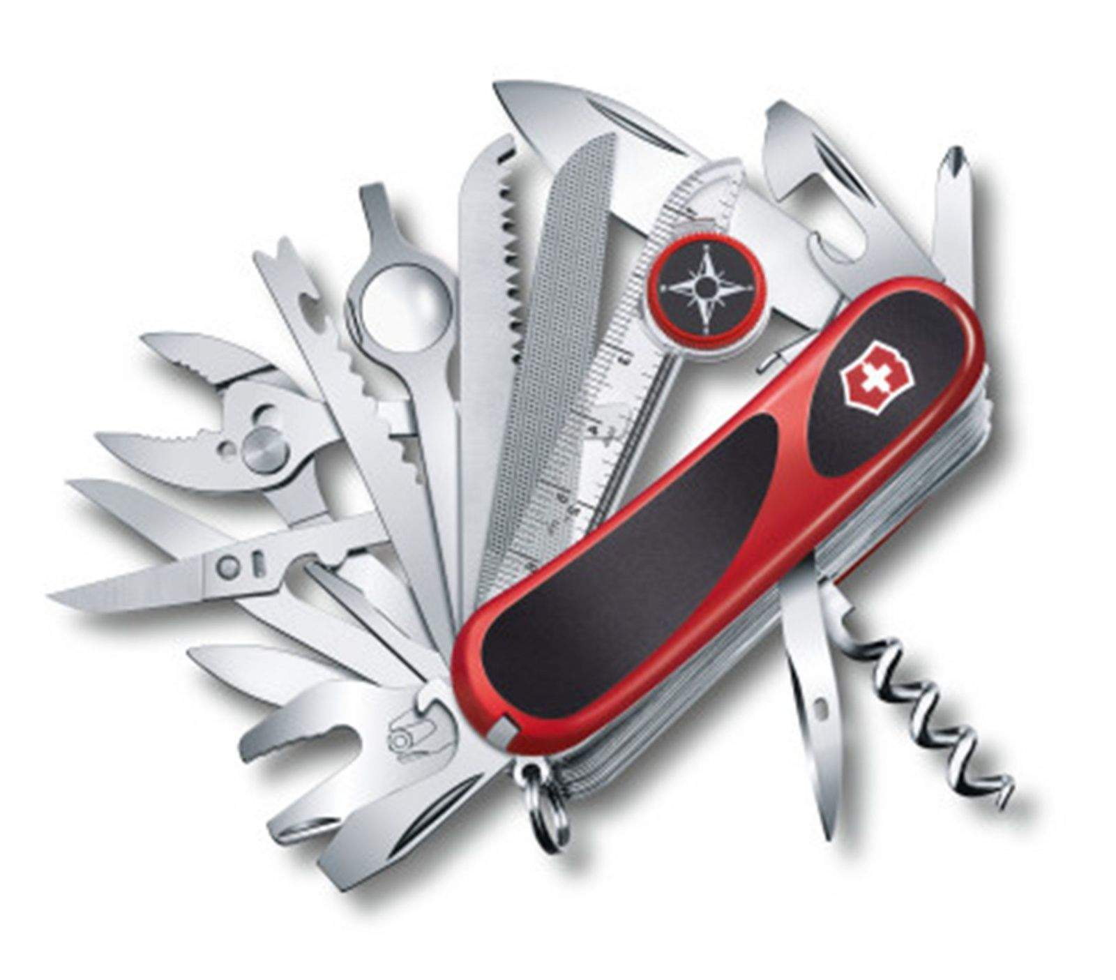 Army Knife Pictures A modern Swiss Army Knife, the EvoGrip S54, features 31 implements.