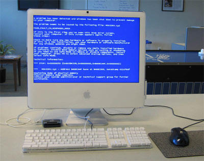 schermata blu per la risoluzione dei problemi di Apple Mac