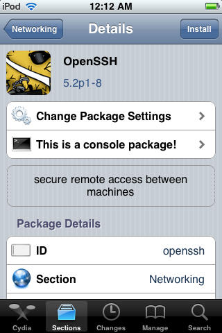 cyberduck ssh into iphone with terminal