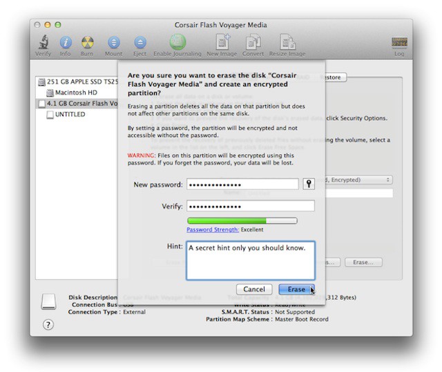 mac encrypt external drive