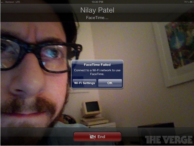 Poor Dieter Bohn from The Verge can't make a FaceTime call over 4G on his new iPad.
