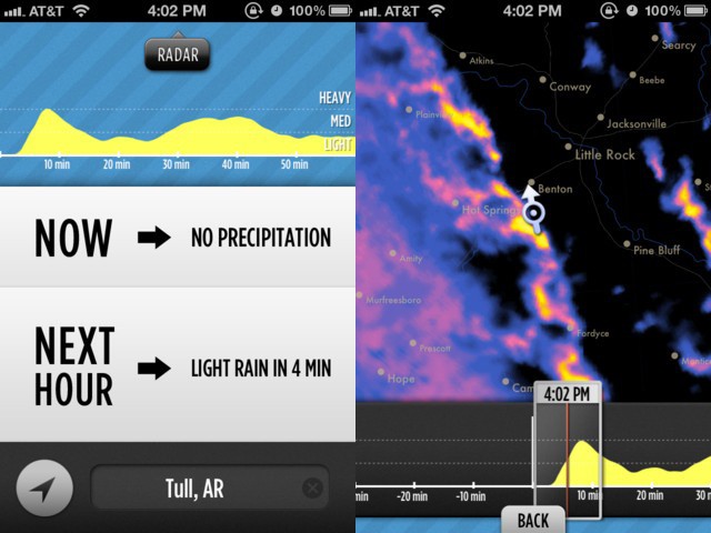 Dark Sky A Gorgeous Weather App Predicts The Next Hour S Rain