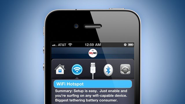 MyWi allows you to share your iPhone's data connection with other devices over Wi-Fi.