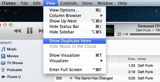 how to check for duplicates in itunes 11
