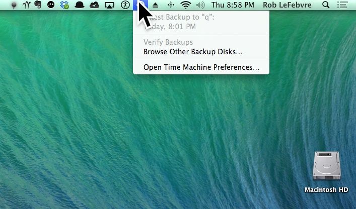 Time machine app on mac