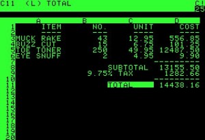 VisiCalc, the world's first "killer app," in all its glory.