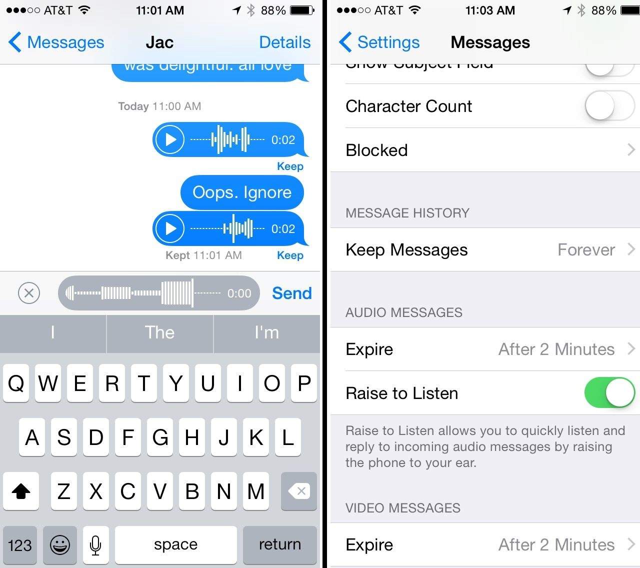 Imessage voice message muffled