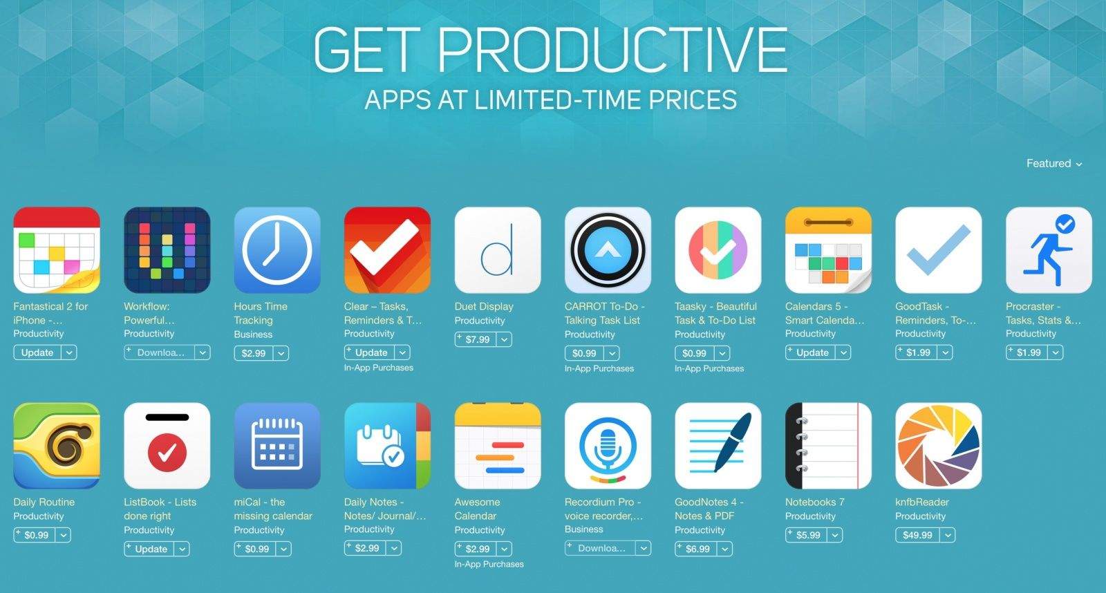 The App Store is having a blowout sale on productivity apps