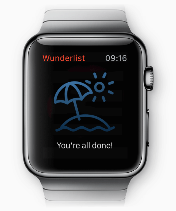 Wunderlist as it looks on the Apple Watch. Photo: 6Wunderkinder