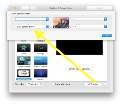 how to setup a costum screen saver mac