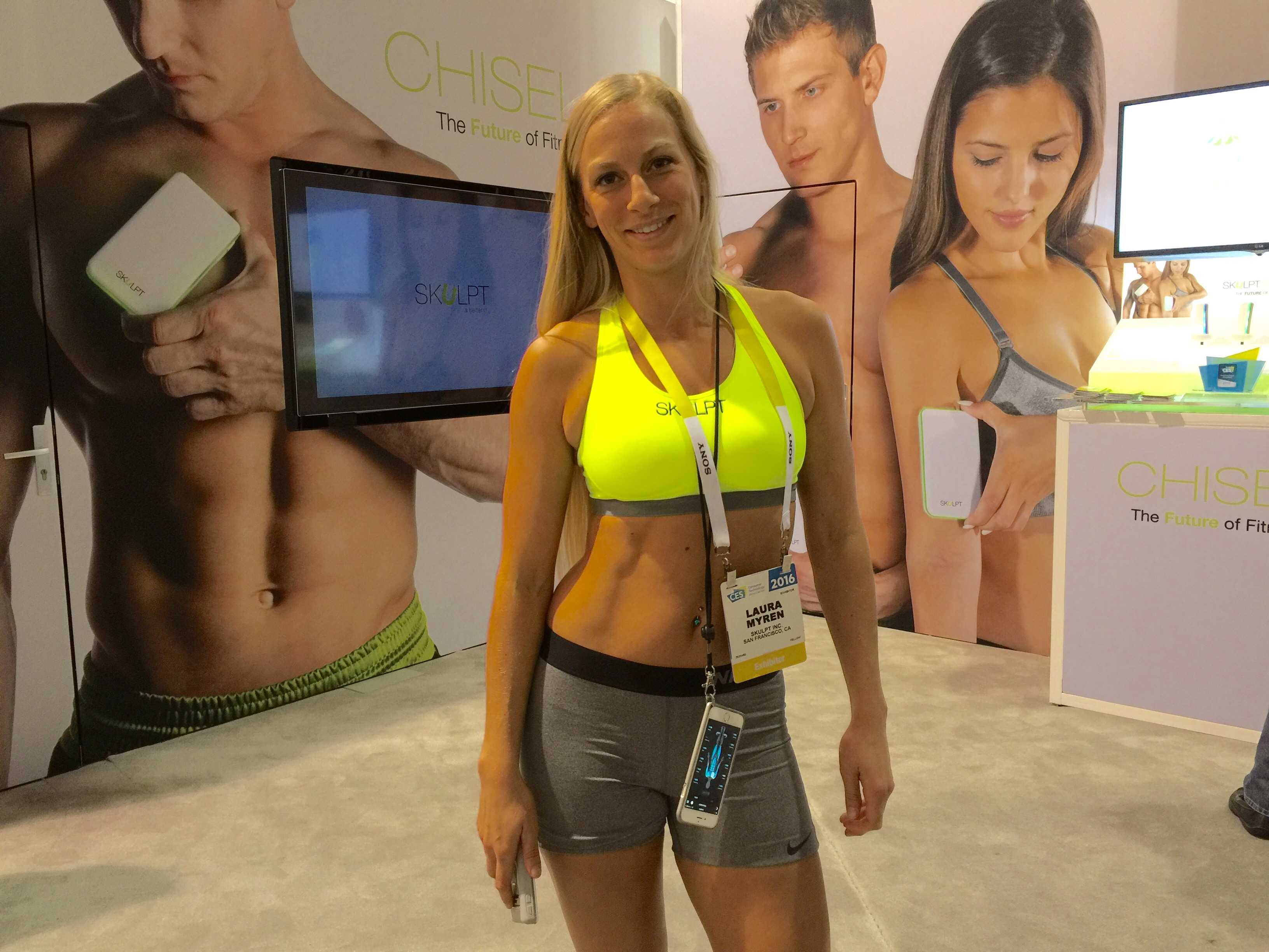 CES's booth babes have been replaced by toned fitness models.