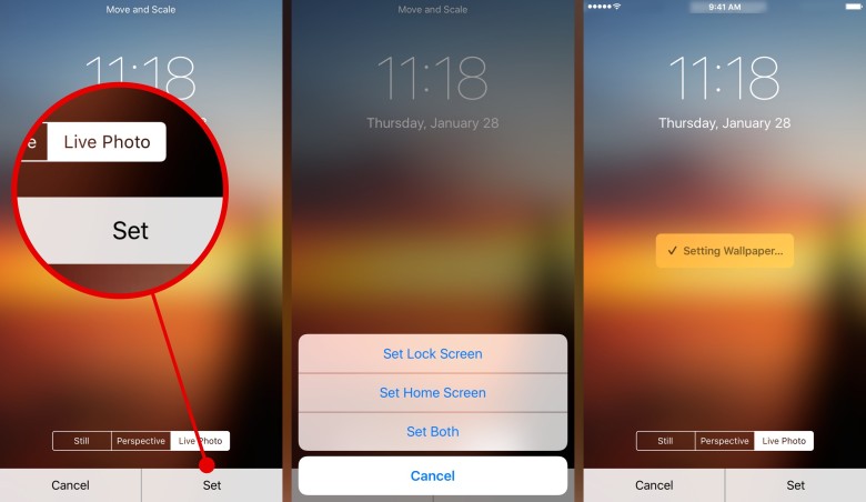 picture a Live Wallpaper on iPhone 6s