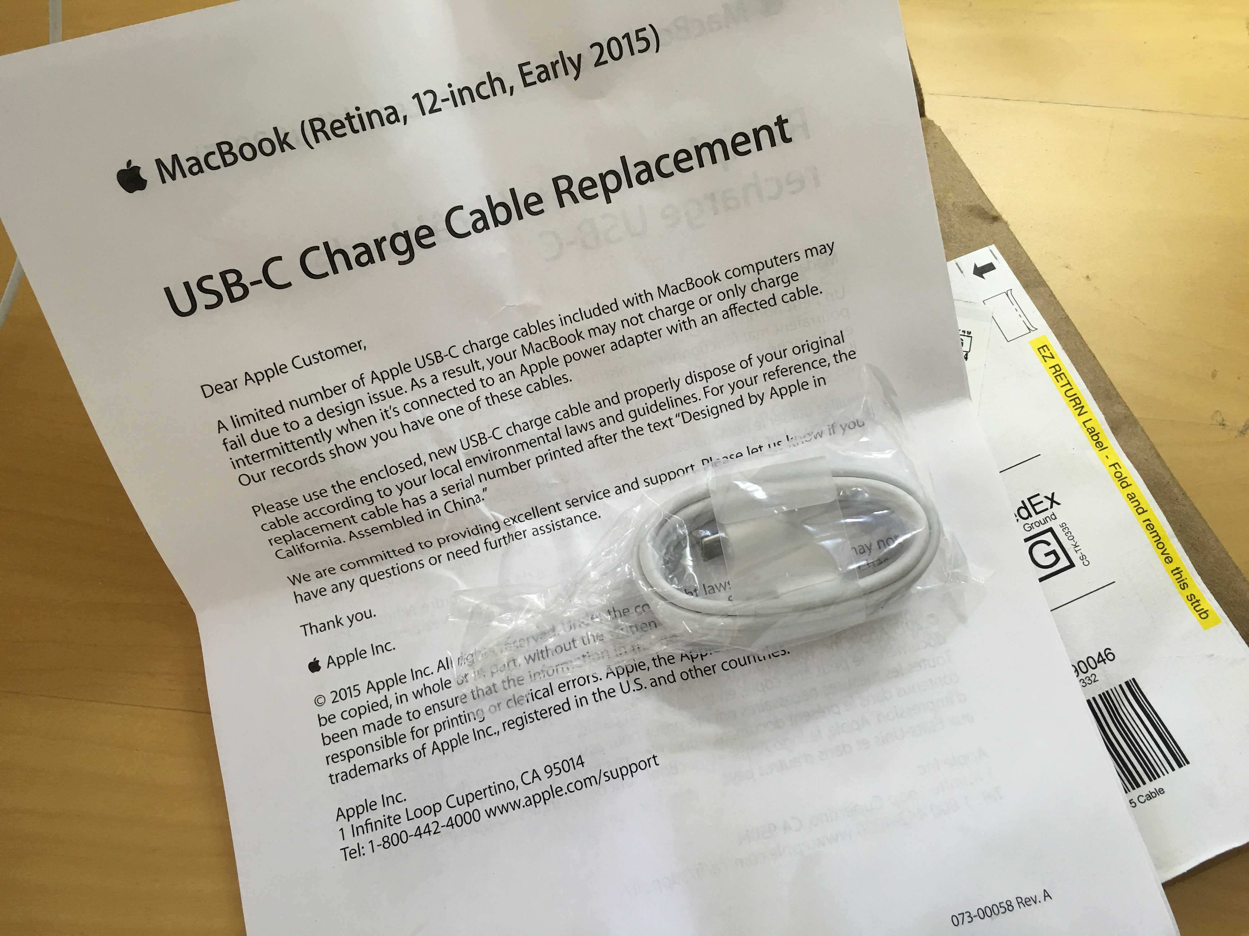 New USB-C cables are on their way.
