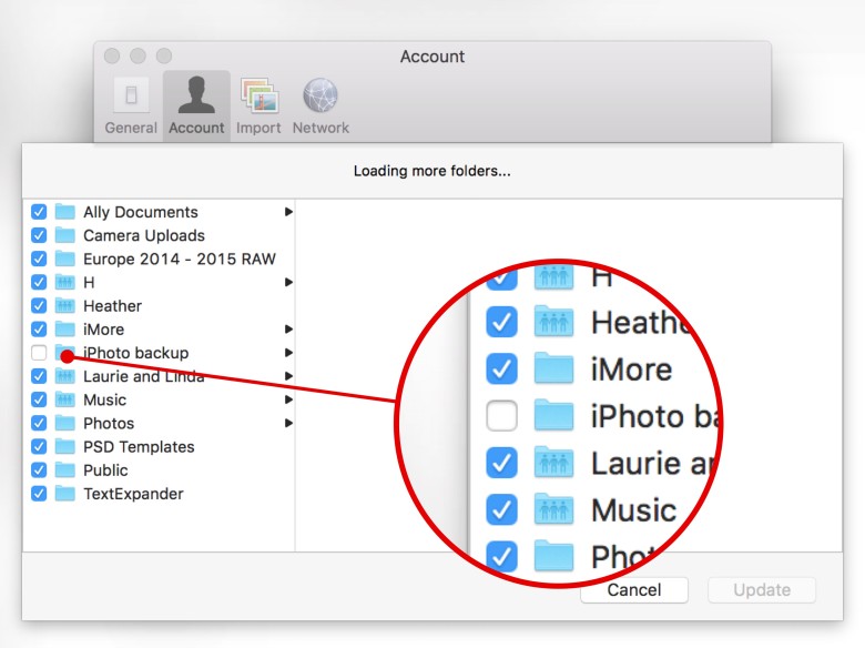L'utilisation de la fonctionnalité de synchronisation sélective de Dropbox l'empêche de stocker des fichiers inutiles sur le lecteur de votre Mac.