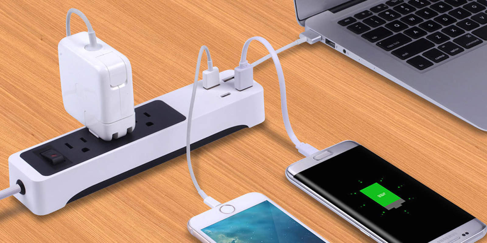 Kinkoo designed a power strip for today's needs, with three standard USB and a USB-C port built right in.