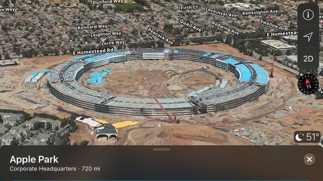 Take a Flyover tour of the Apple Park construction site.