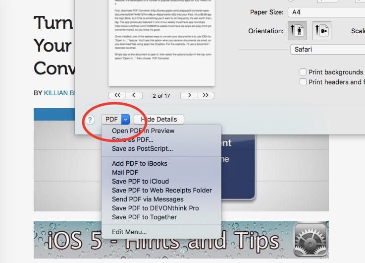 how to turn a screenshot into a pdf