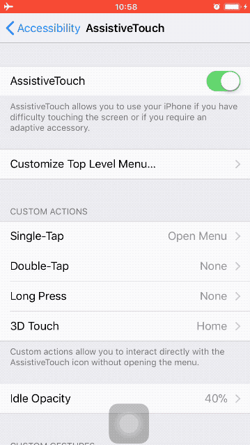 AssistiveTouch gif iPhone x home button