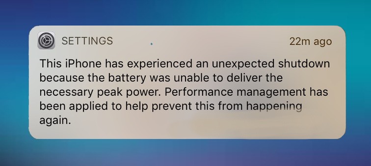 iOS 11.3 batería aviso