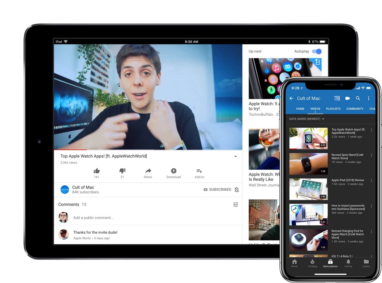 The YouTube app gives you the full YouTube experience on iPhone and iPad