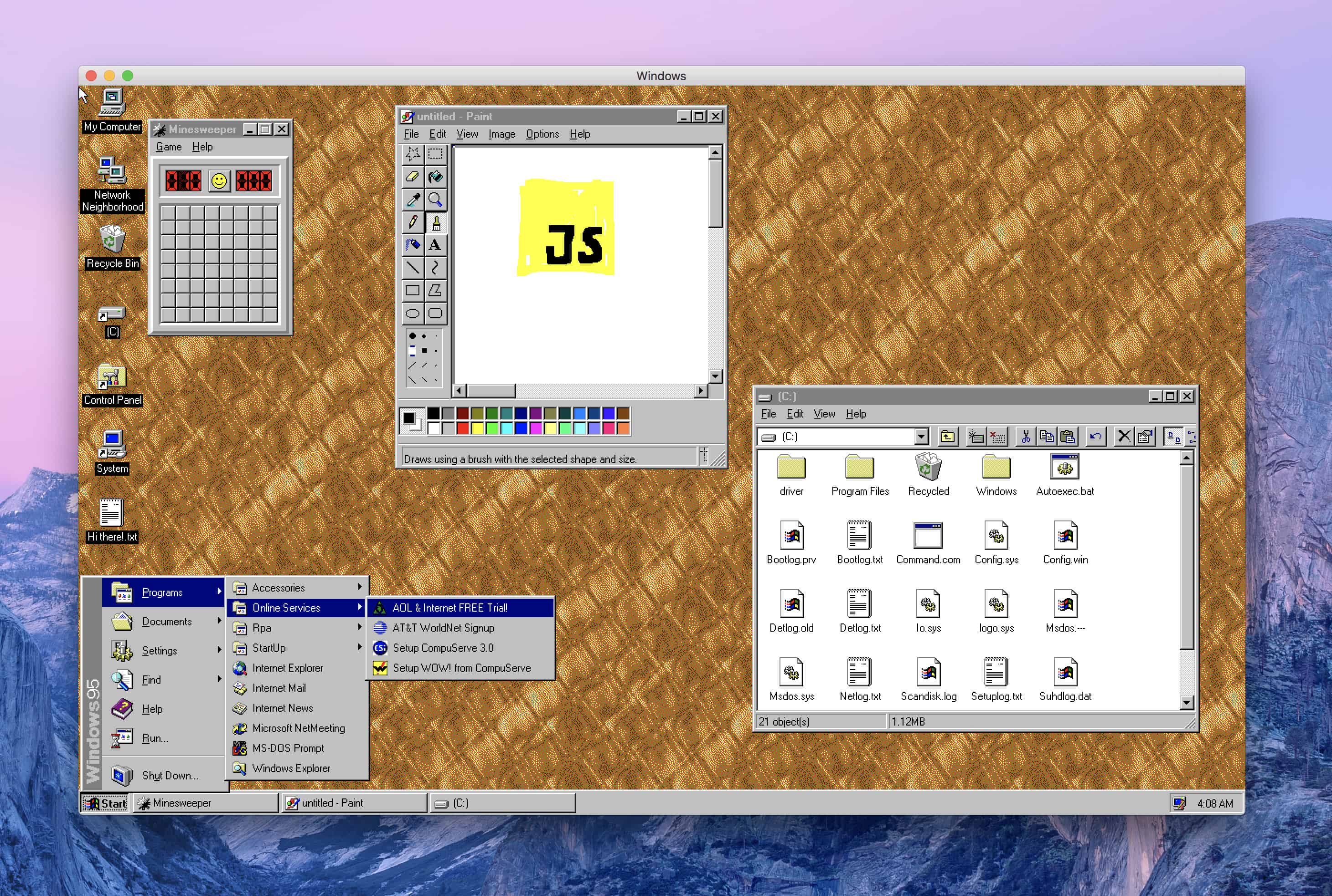 Windows 95 Mac app