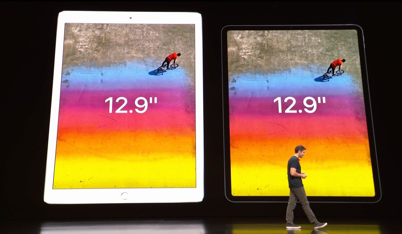 Apple compared the size of last year's 12.9-inch iPad Pro to the new, smaller model.