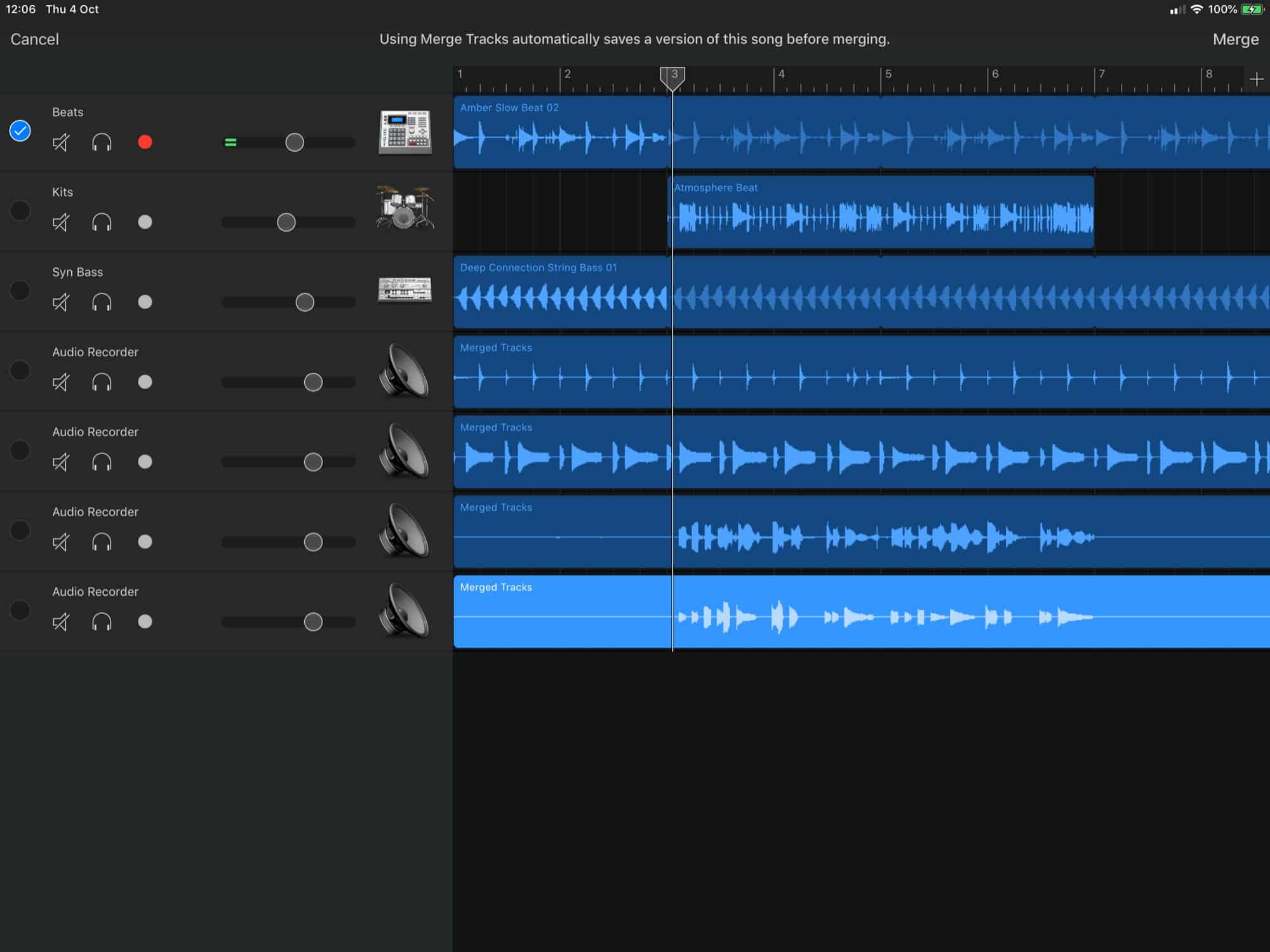 How to export ezdrummer track to garageband ipad pro