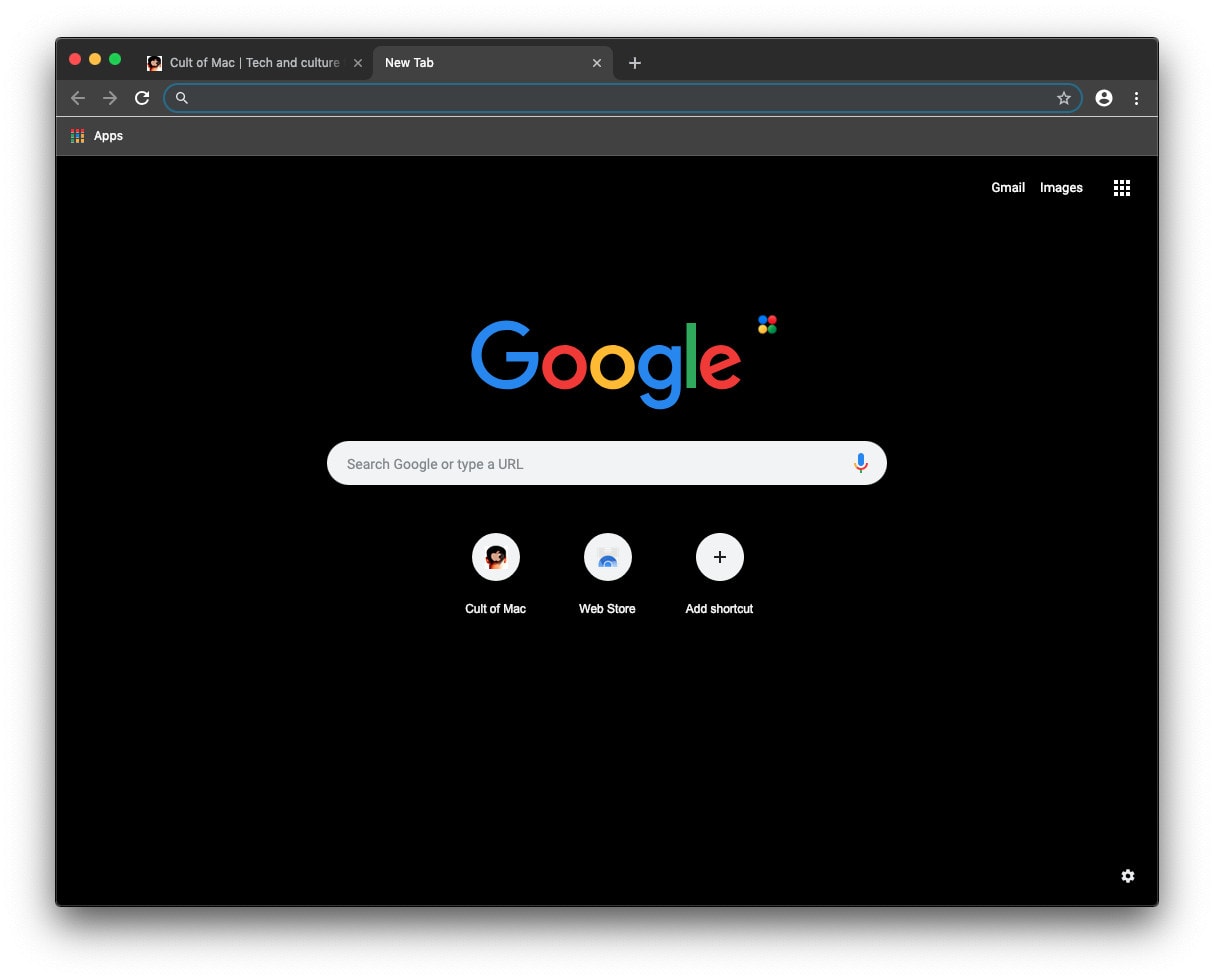 google chrome dark mode mac os