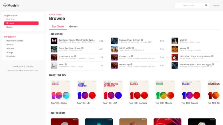 Image result for apple web portal music