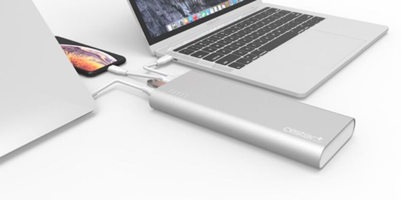 This sleek battery has enough juice to charge four devices at once, including two laptops via USB-C.