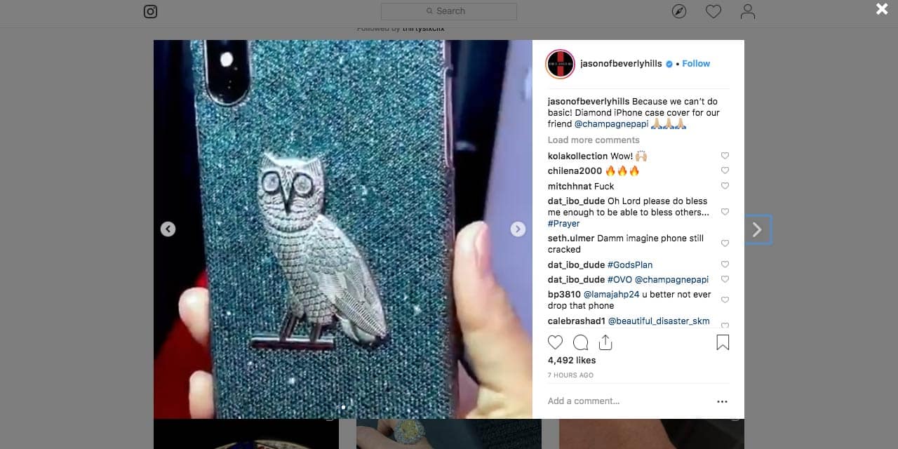 This Drake iPhone case is covered in 