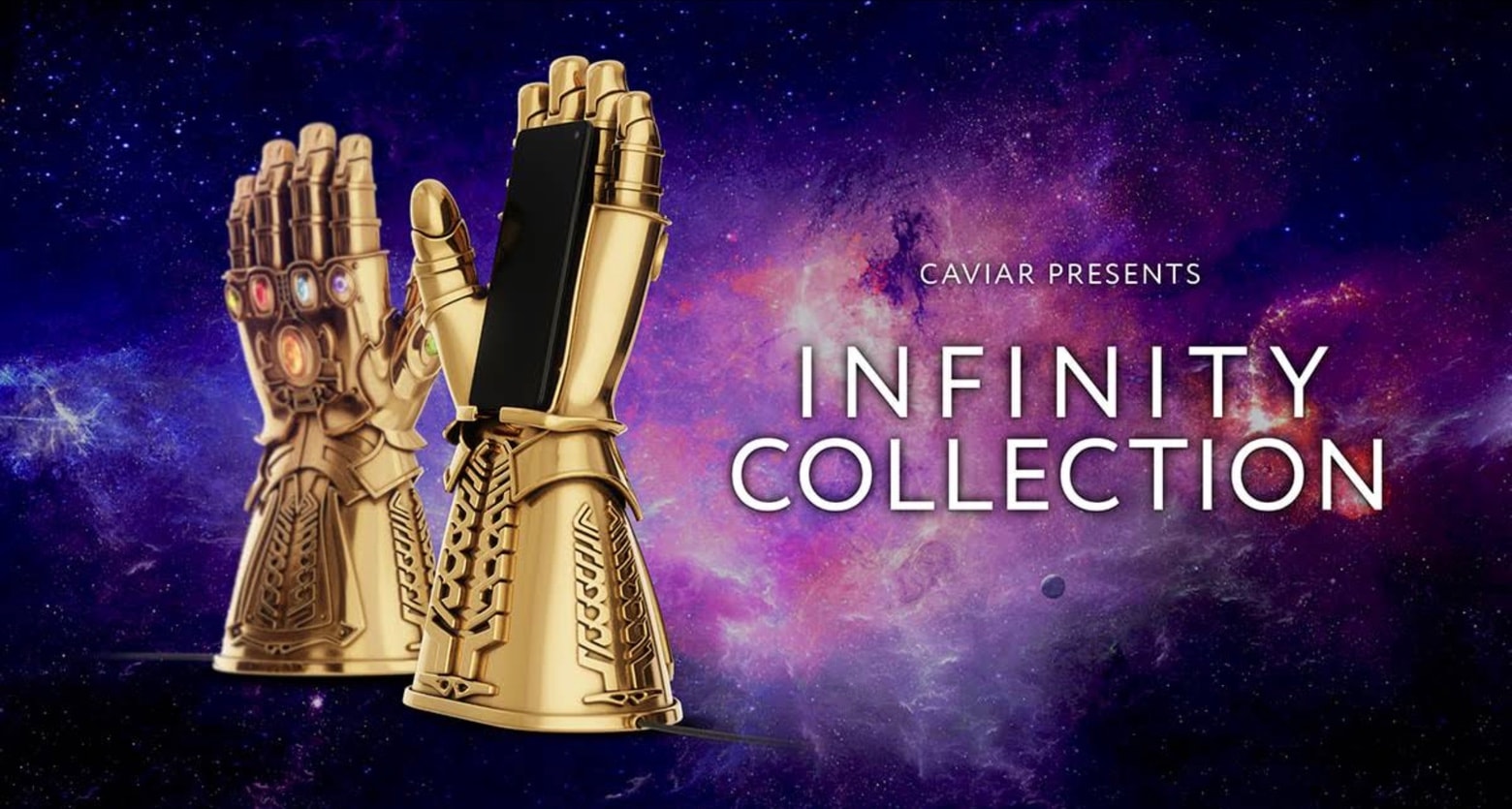 This Infinity Gauntlet is covered in gold and gems. It’s also an iPhone wireless charger.