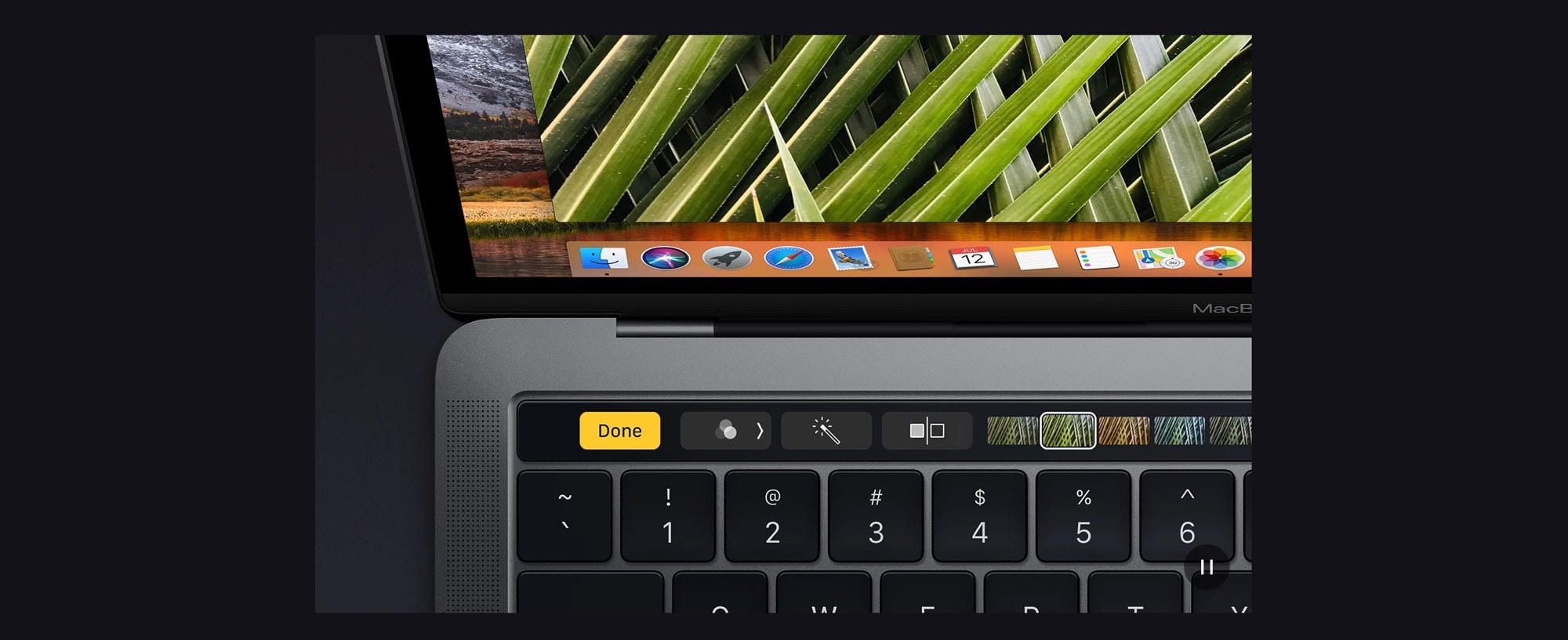   The MacBook Pro touch bar. 