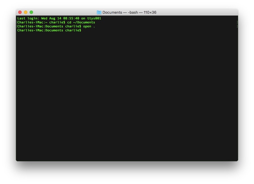 mac finder open in terminal