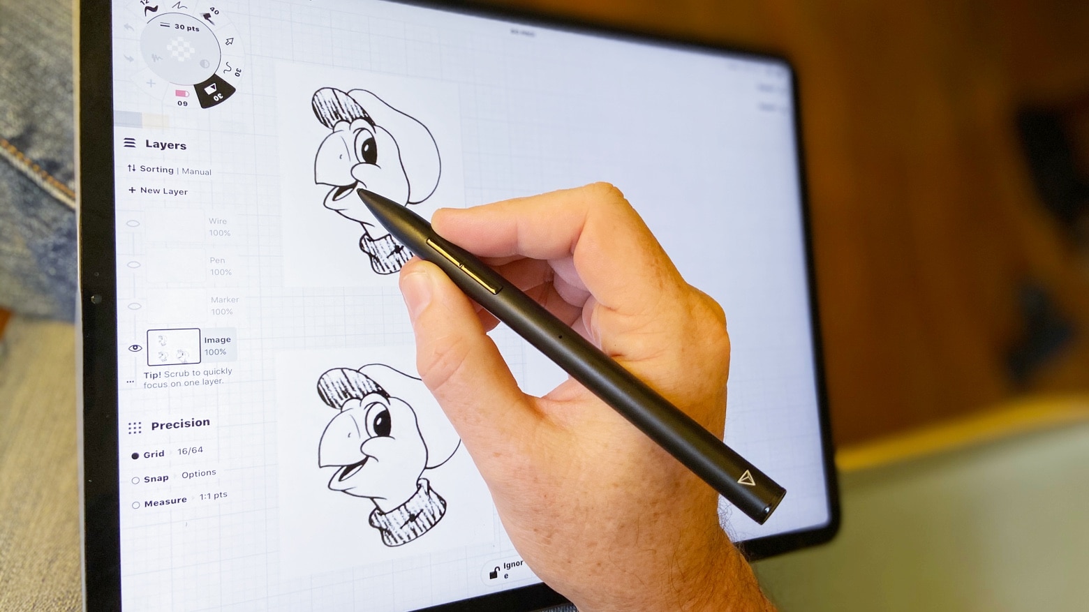 apple drawing pen