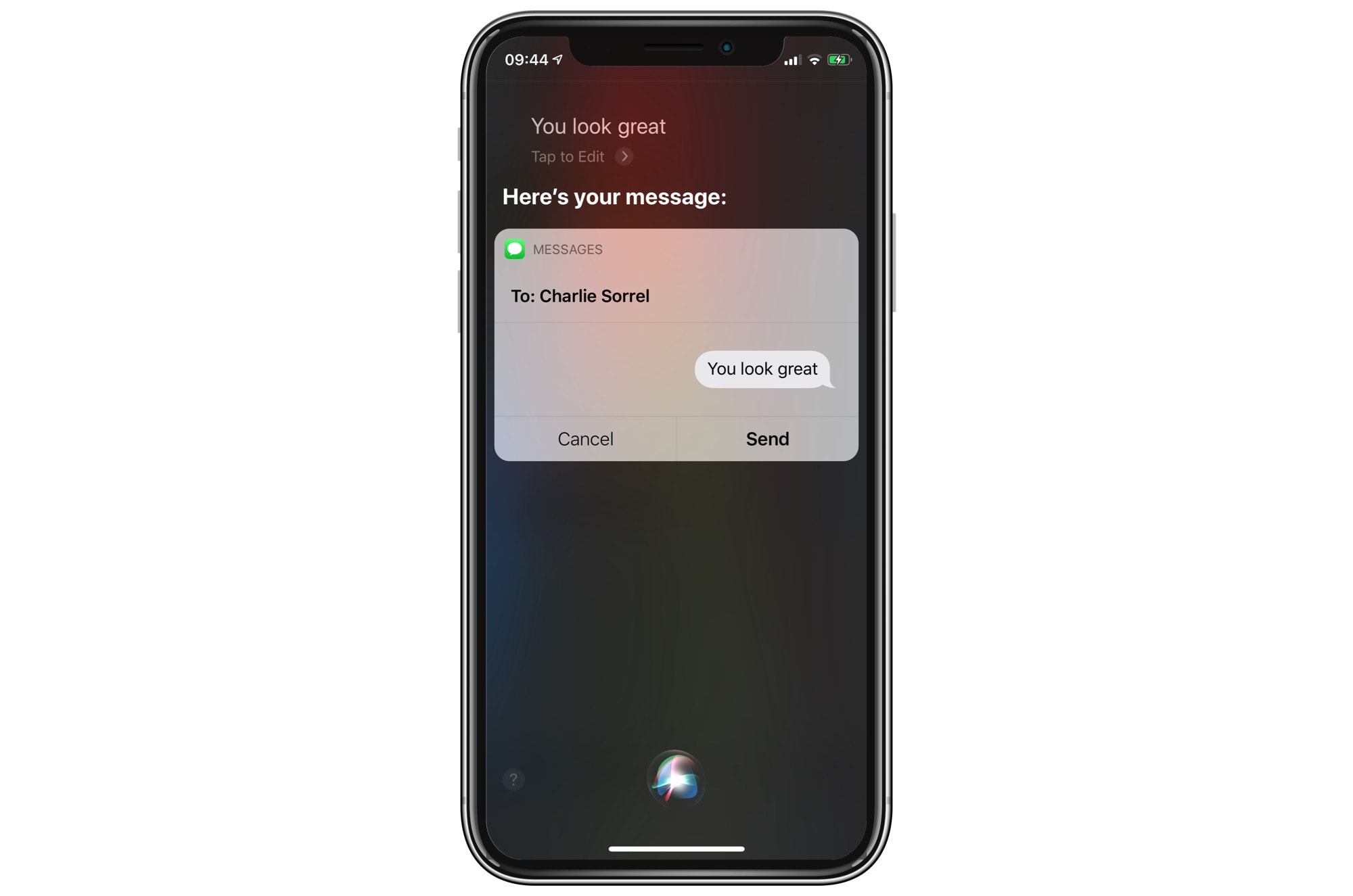   Send a message using Siri, from any old iPhone. 