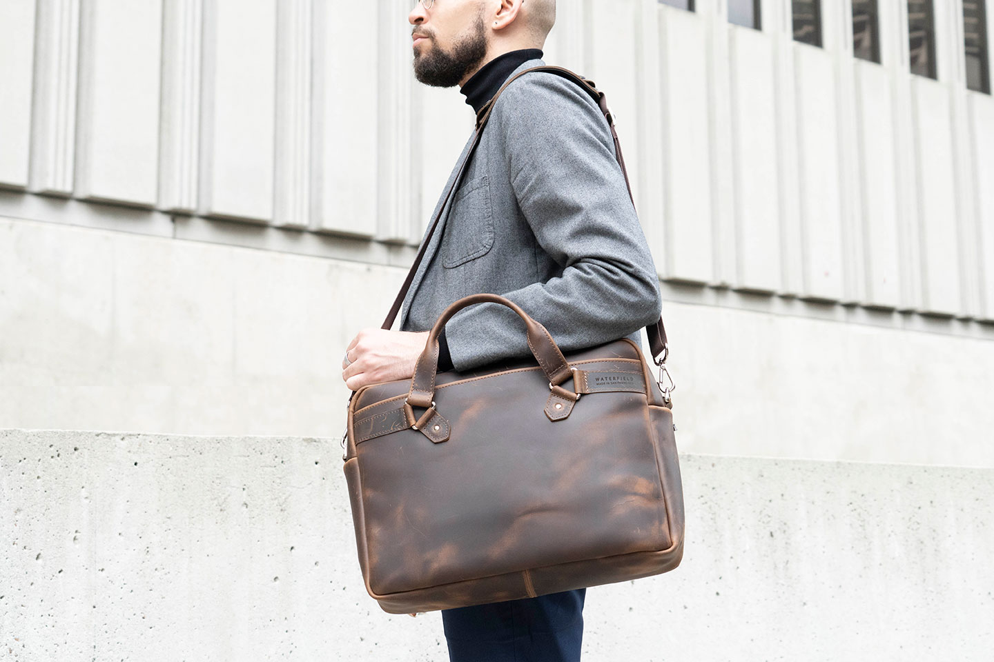 WaterField Designs Executive Leather Laptop Briefcase