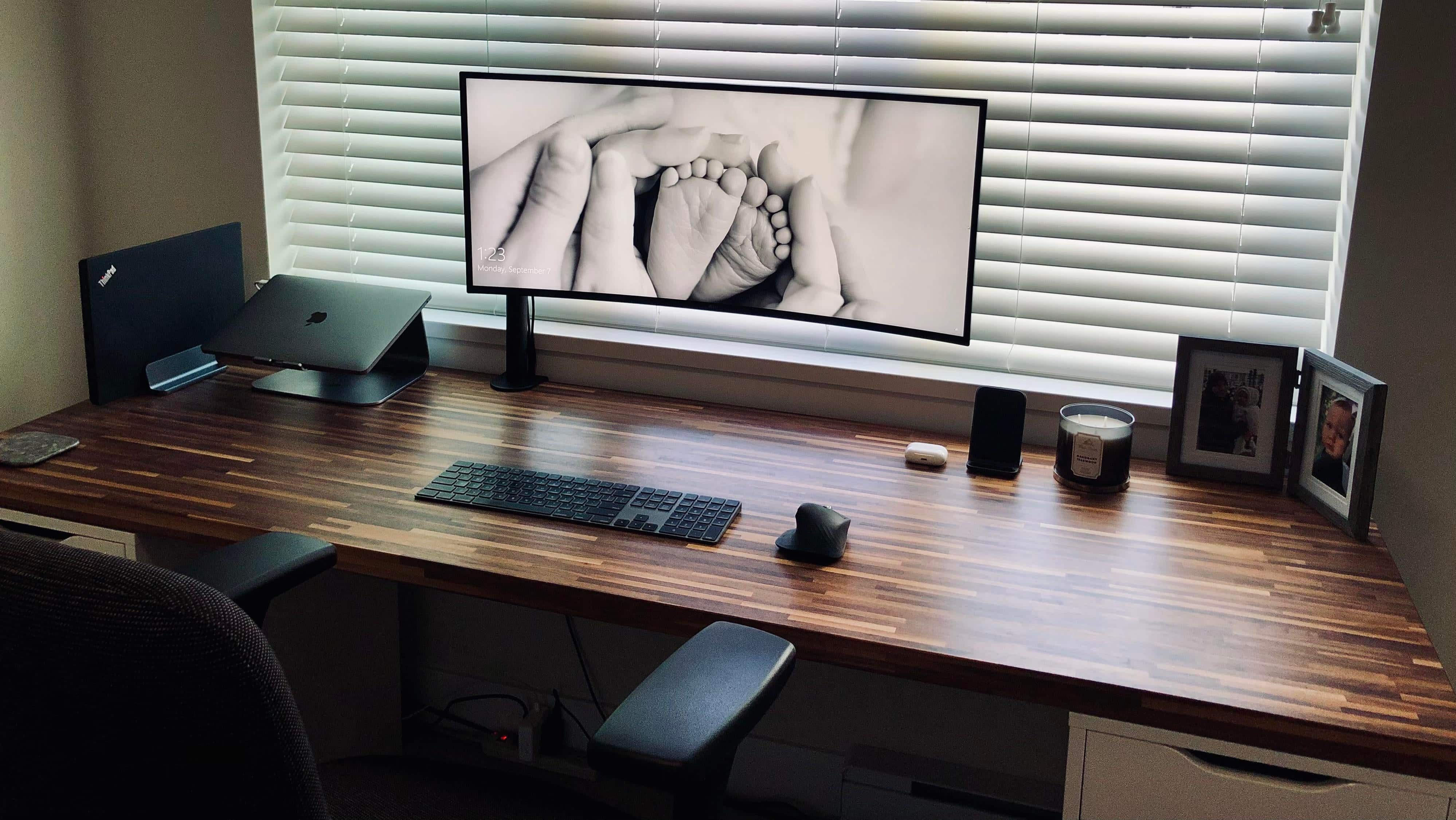 minimalist desk with storage