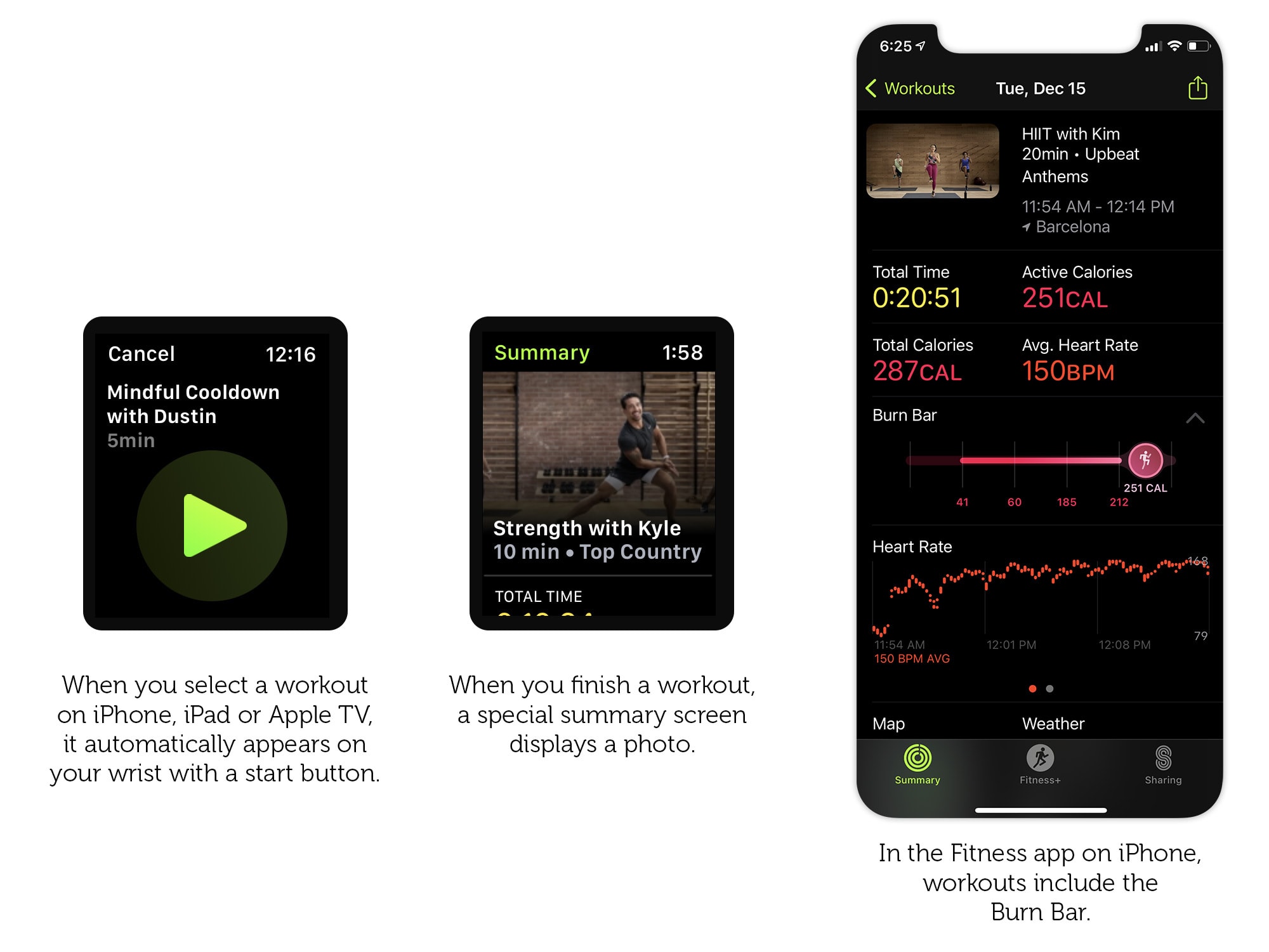 Apple Fitness+ is tightly integrated with Apple Watch and the Fitness app.