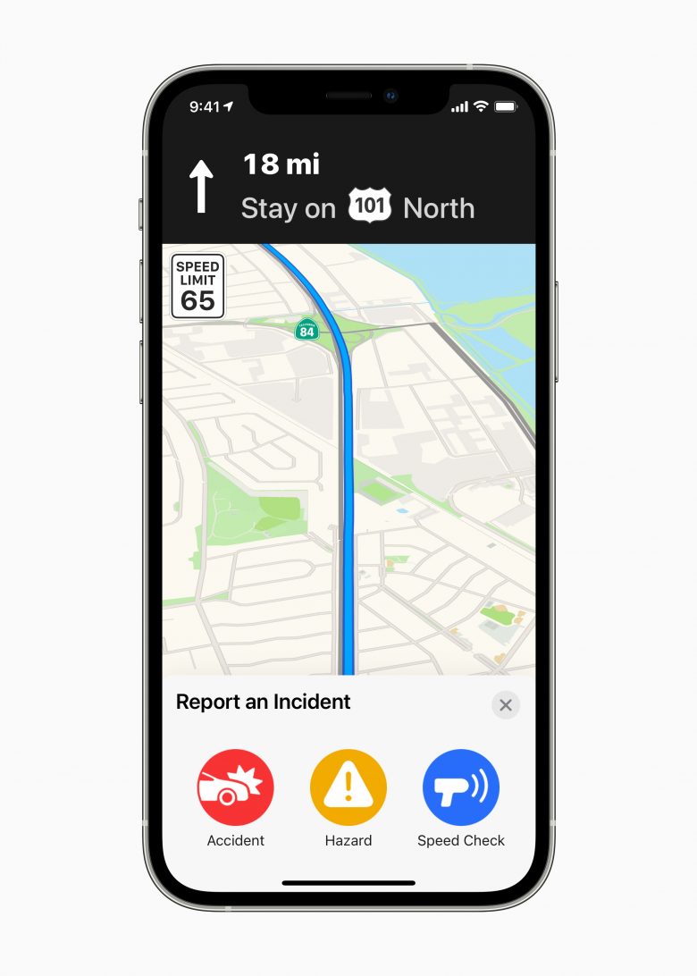 Drivers can report accidents, road hazards and speed checks in iOS 14.5.