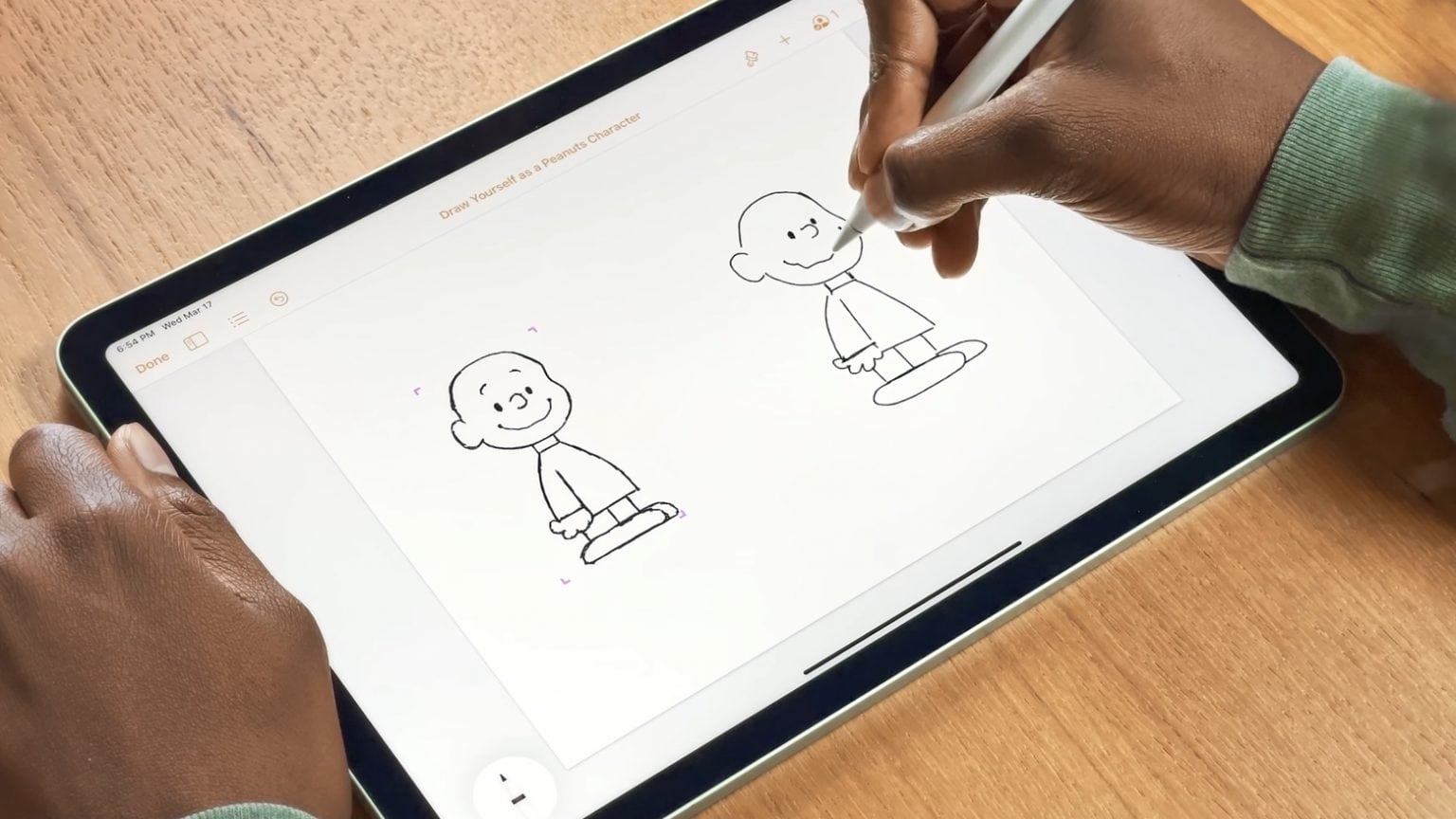 Let Apple teach you to draw yourself as a Peanuts character