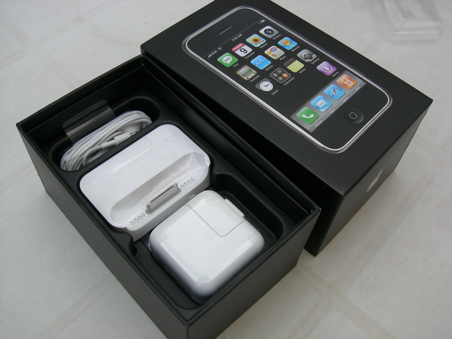 Original iPhone unboxing with charger