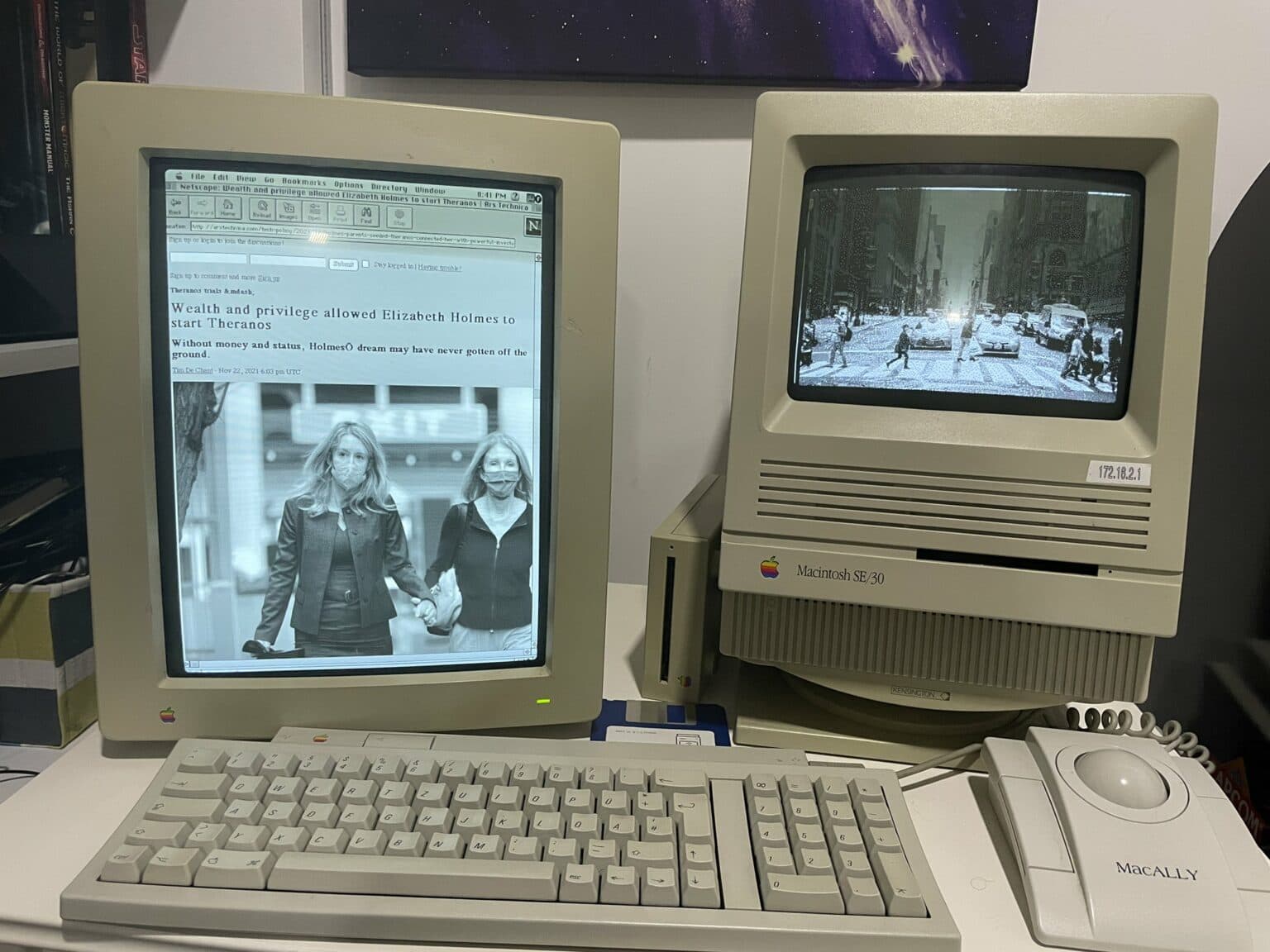 A souped-up Apple SE/30 and a Portrait Display are core to Ciprian's vintage setup.
