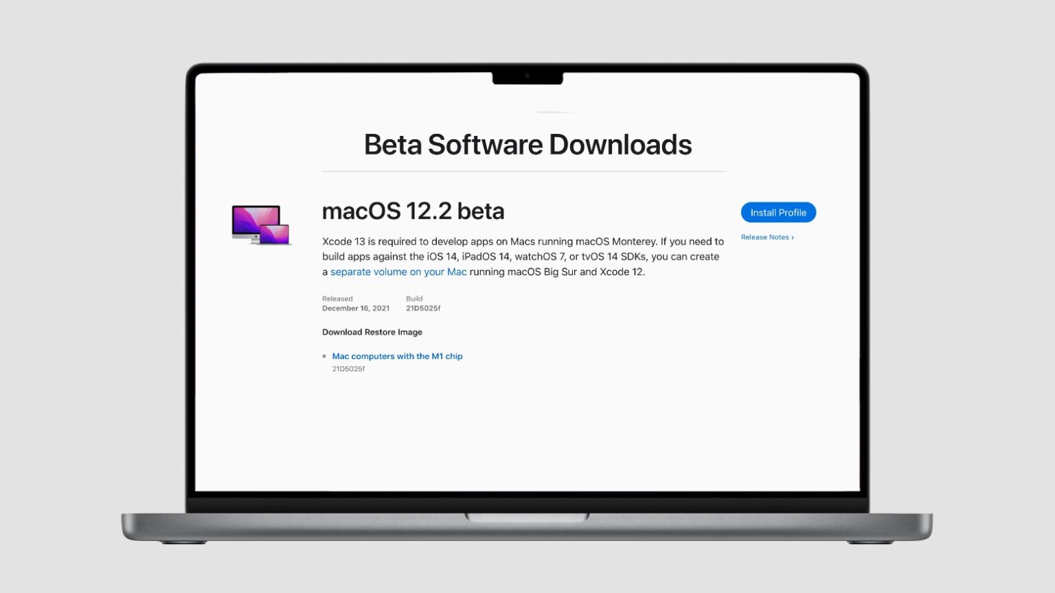 Apple begins testing macOS 12.2 with smoother ProMotion performance