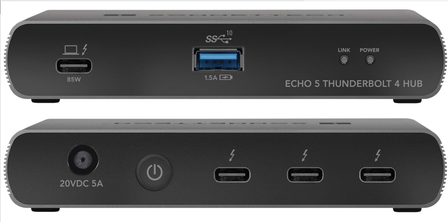 The new Echo 5 Thunderbolt 4 hub provides 85W of charging power.