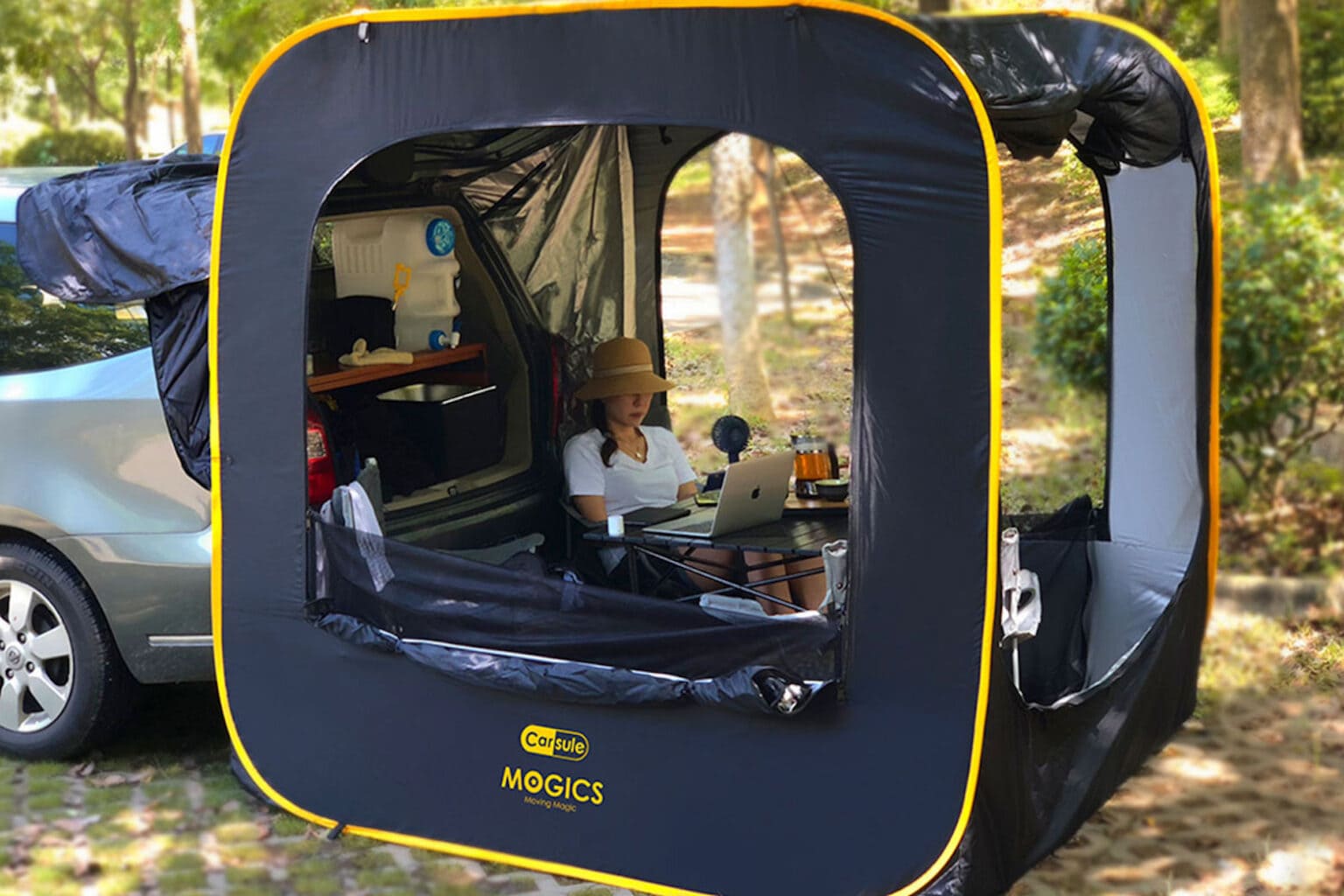 Grab this pop-up camping cabin for your car.