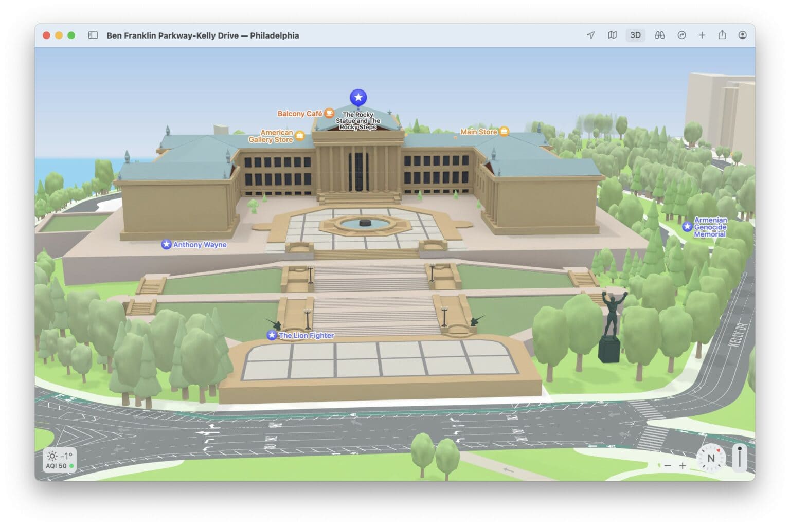 Apple Maps Philadelphia in 3D